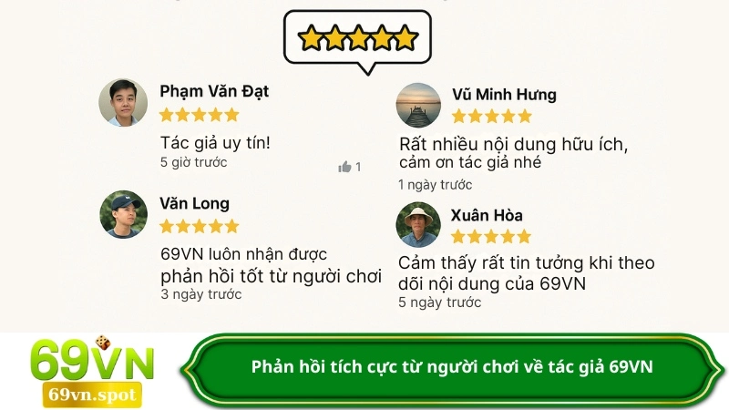 Phản hồi tích cực từ người chơi về tác giả 69VN